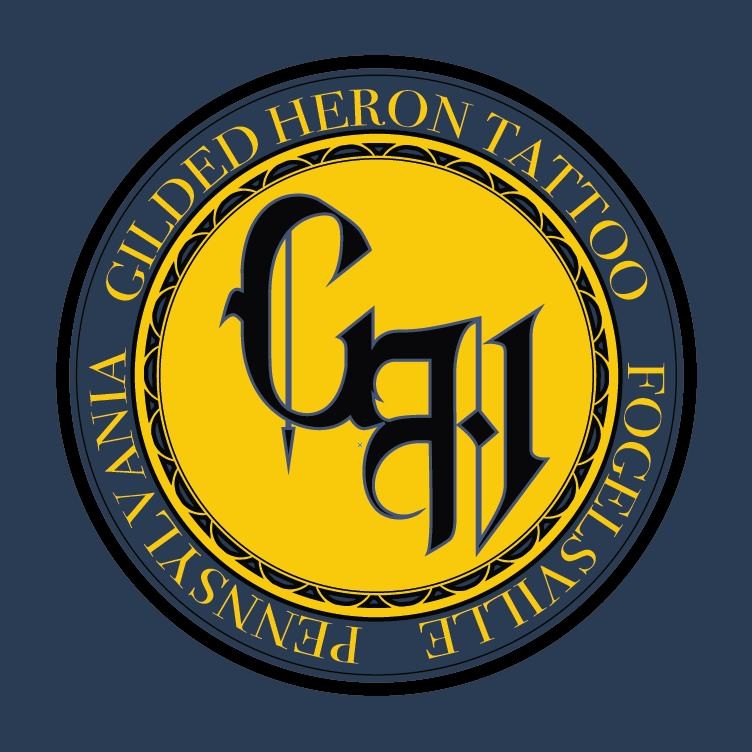 logo for Gilded Heron Tattoo studio pa