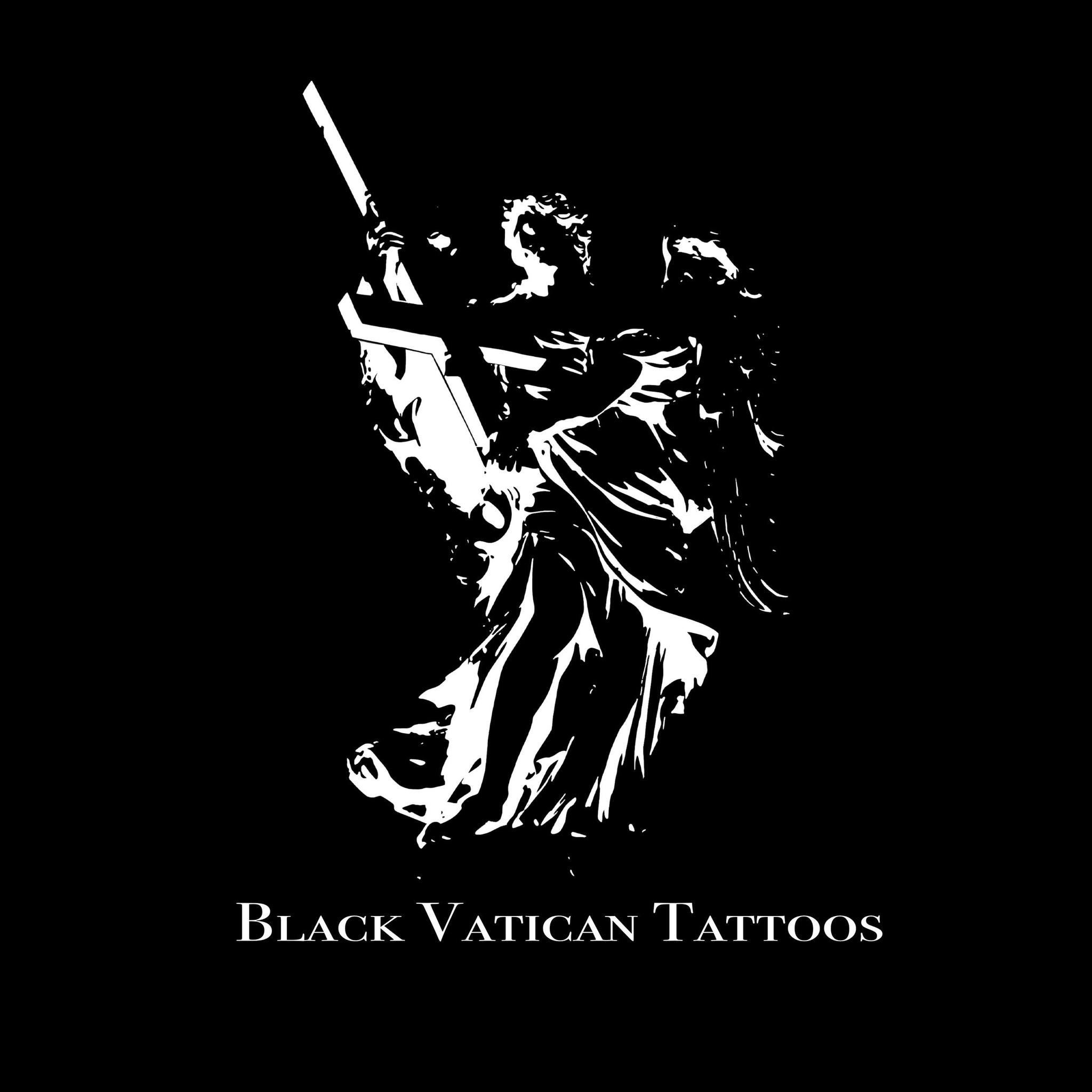 logo for black vatican tattoos studio pa